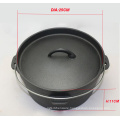 Eco-Friendly cast iron camping cookware with wooden case